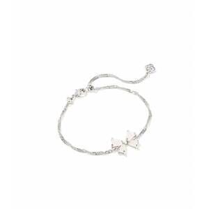 NEW KENDRA SCOTT women's blair bow small chain rhodium bracelet in iridescent dr